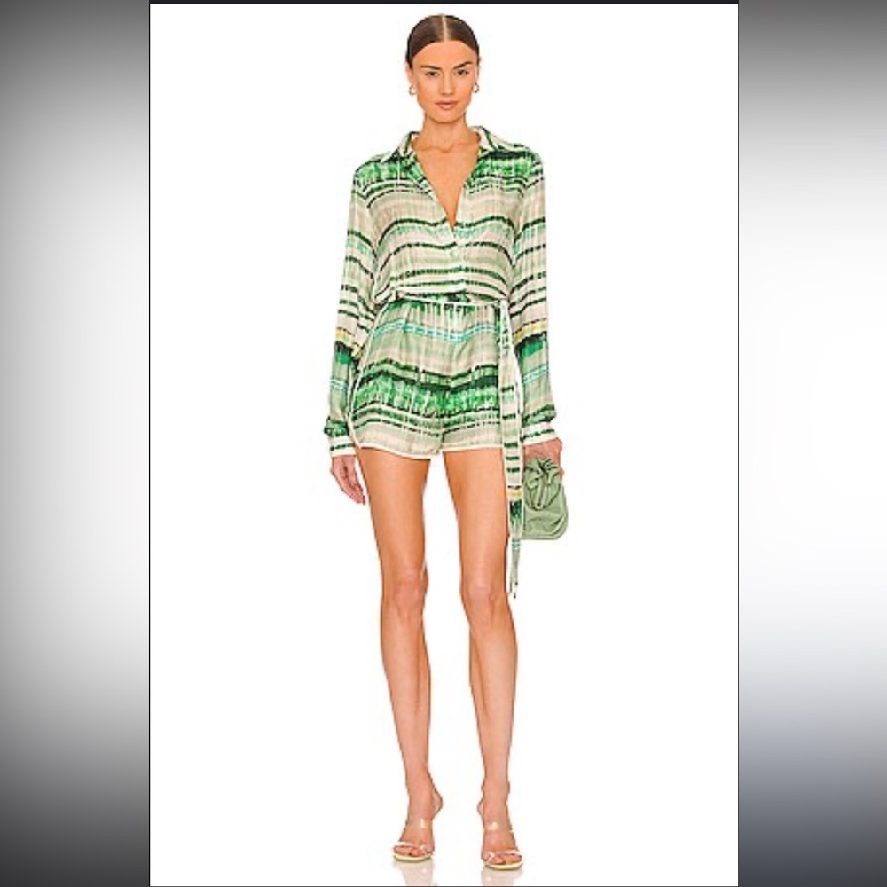 Alexis Green Striped Jumpsuit